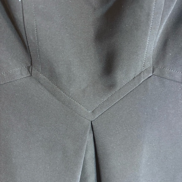 TED BAKER Sz 0 Elegant Black Over the Knee Dress Sheer Sleeves Jeweled Neckline - Picture 7 of 13